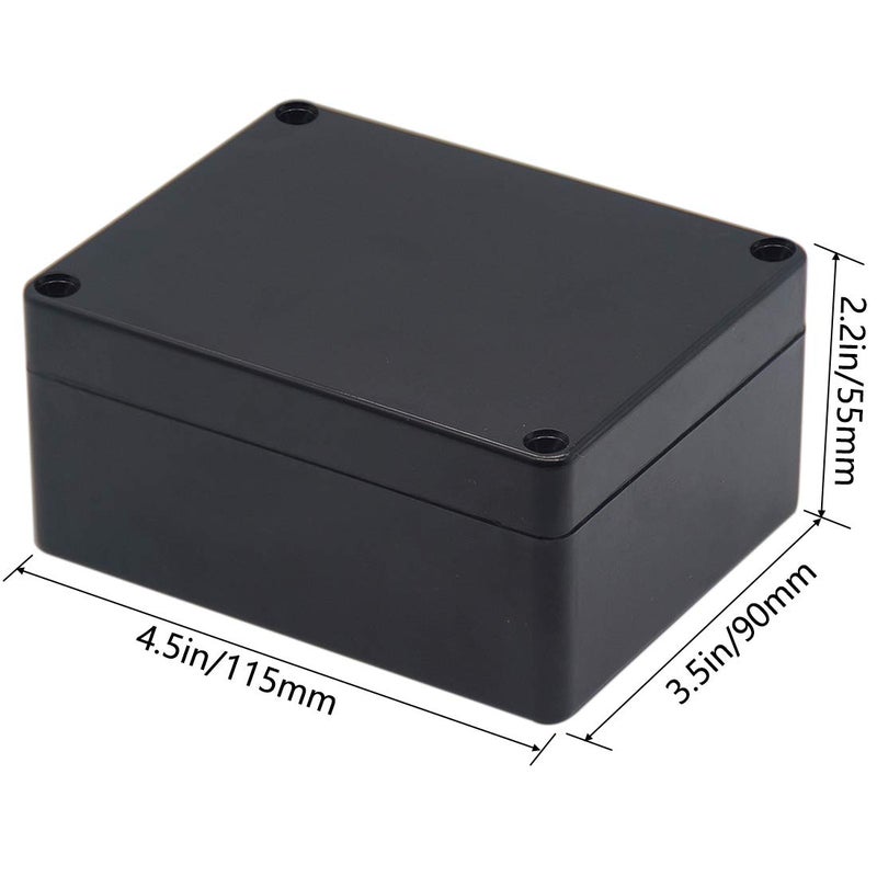 Zulkit Junction Box, Zulkit Project Box IP65 Waterproof Outdoor Box ABS Plastic Electrical Boxes Electronic Enclosure Black 4.5 x 3.5 x 2.2 inch(115 x 90 x 55 mm)(Pack of 1) - Image 2